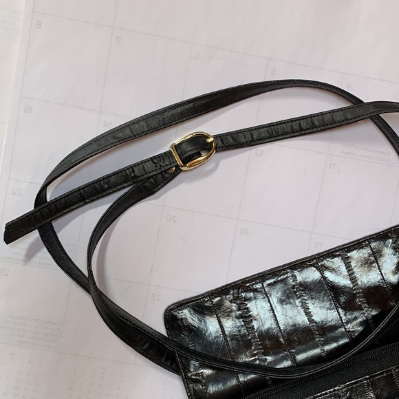 Vintage Lee Sands Eel Skin Wallet Clutch Crossbody - Picture 11 of 15